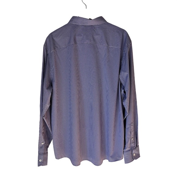UNTUCKIT Performance Button Down Shirt Mens XX Large Blue Gingham Long Sleeve - Picture 2 of 9